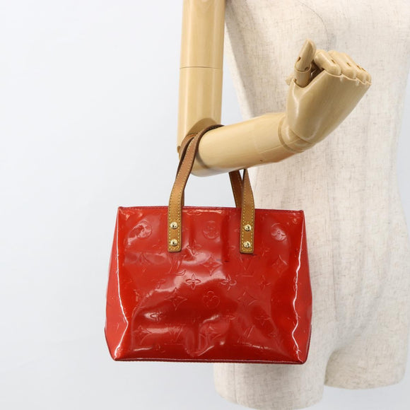 LOUIS VUITTON Monogram Vernis Reade PM Hand Bag Red Rouge M91088 LV Auth AMZ479