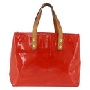 LOUIS VUITTON Monogram Vernis Reade PM Hand Bag Red Rouge M91088 LV Auth AMZ479-2