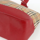 Burberrys Nova Check Hand Bag Canvas Beige Gold Auth AMZ488-14