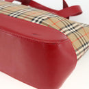 Burberrys Nova Check Hand Bag Canvas Beige Gold Auth AMZ488-16
