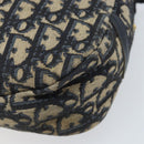 Christian Dior Trotter Canvas Shoulder Bag Navy Gold Auth AMZ494A-14