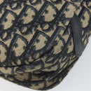 Christian Dior Trotter Canvas Shoulder Bag Navy Gold Auth AMZ494A-16