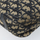 Christian Dior Trotter Canvas Shoulder Bag Navy Gold Auth AMZ494A-17