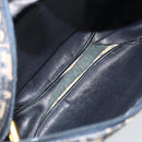 Christian Dior Trotter Canvas Shoulder Bag Navy Gold Auth AMZ494A-11