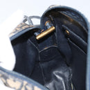 Christian Dior Trotter Canvas Shoulder Bag Navy Gold Auth AMZ494A-21