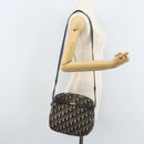 Christian Dior Trotter Canvas Shoulder Bag Navy Gold Auth AMZ494A-22