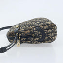Christian Dior Trotter Canvas Shoulder Bag Navy Gold Auth AMZ494A-4