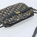Christian Dior Trotter Canvas Shoulder Bag Navy Gold Auth AMZ494A-6
