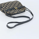 Christian Dior Trotter Canvas Shoulder Bag Navy Gold Auth AMZ494A-7