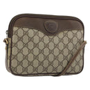 GUCCI GG Supreme Shoulder Bag PVC Beige Gold Auth AMZ497-1