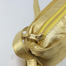 LOEWE anagram Shoulder Bag Leather Gold Auth AMZ499-11