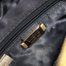 LOEWE anagram Shoulder Bag Leather Gold Auth AMZ499-17