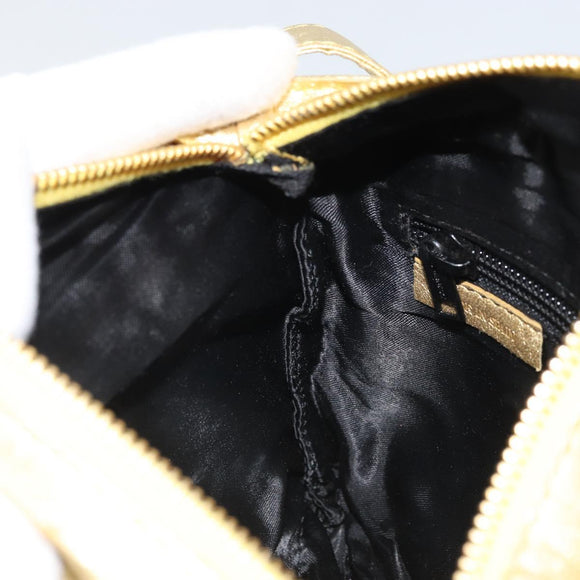 LOEWE anagram Shoulder Bag Leather Gold Auth AMZ499