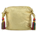 LOEWE anagram Shoulder Bag Leather Gold Auth AMZ499-13