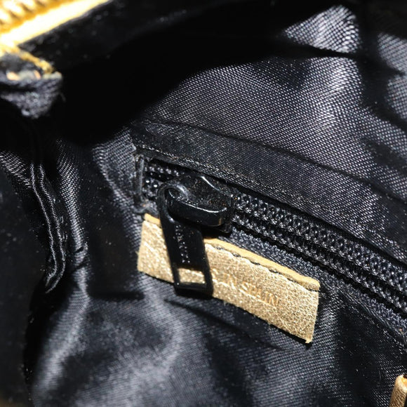 LOEWE anagram Shoulder Bag Leather Gold Auth AMZ499