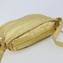 LOEWE anagram Shoulder Bag Leather Gold Auth AMZ499-6