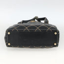 CHANEL Matelasse Wild Stitch Tragetasche Leder Schwarz Gold CC Auth AMZ509-5
