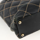 CHANEL Matelasse Wild Stitch Tragetasche Leder Schwarz Gold CC Auth AMZ509-16
