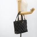 CHANEL Matelasse Wild Stitch Tragetasche Leder Schwarz Gold CC Auth AMZ509-25