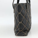 CHANEL Matelasse Wild Stitch Tragetasche Leder Schwarz Gold CC Auth AMZ509-4
