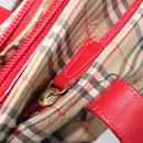 Burberrys Nova Check Tote Bag Canvas Beige Gold Auth AMZ511-21