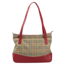 Burberrys Nova Check Tote Bag Canvas Beige Gold Auth AMZ511-13