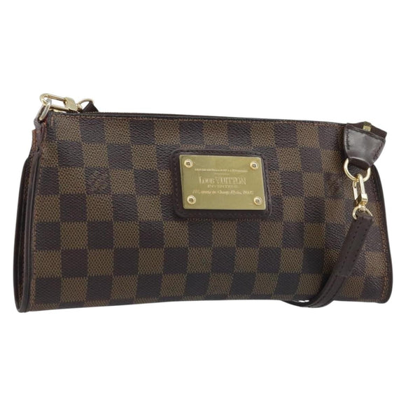 LOUIS VUITTON Damier Ebene Eva Shoulder Bag N55213 LV Auth AMZ513