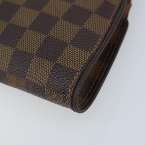 LOUIS VUITTON Damier Ebene Eva Shoulder Bag N55213 LV Auth AMZ513