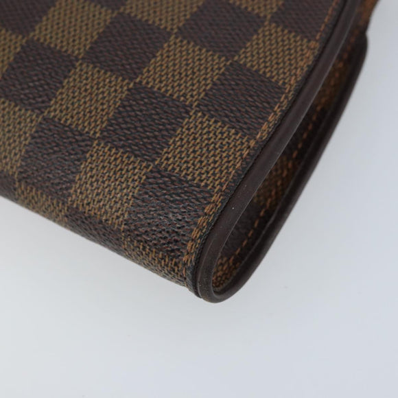 LOUIS VUITTON Damier Ebene Eva Shoulder Bag N55213 LV Auth AMZ513