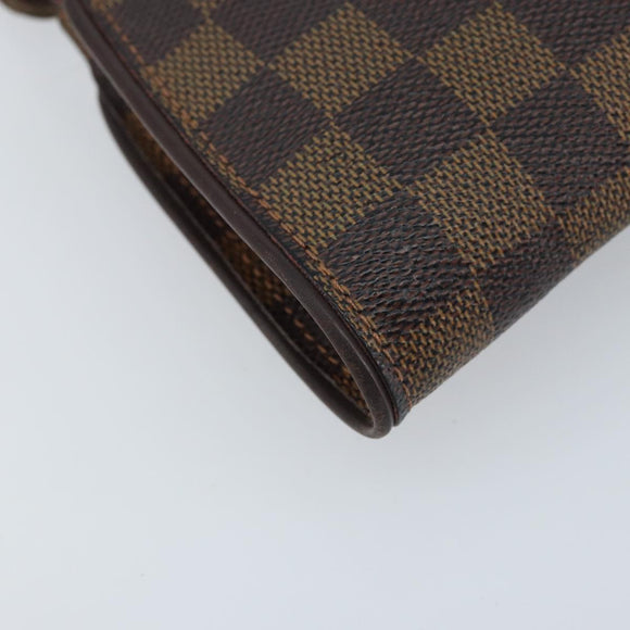 LOUIS VUITTON Damier Ebene Eva Shoulder Bag N55213 LV Auth AMZ513