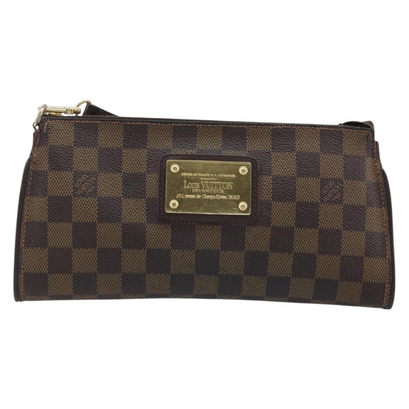 LOUIS VUITTON Damier Ebene Eva Shoulder Bag N55213 LV Auth AMZ513