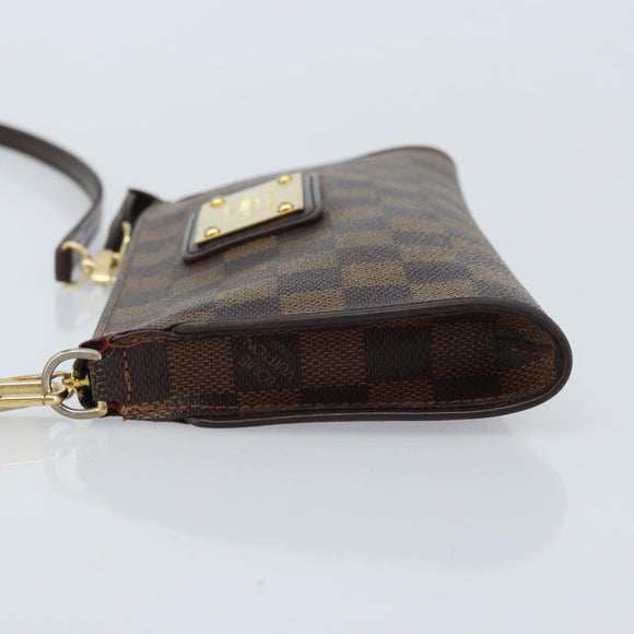 LOUIS VUITTON Damier Ebene Eva Shoulder Bag N55213 LV Auth AMZ513