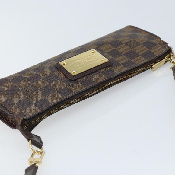LOUIS VUITTON Damier Ebene Eva Shoulder Bag N55213 LV Auth AMZ513