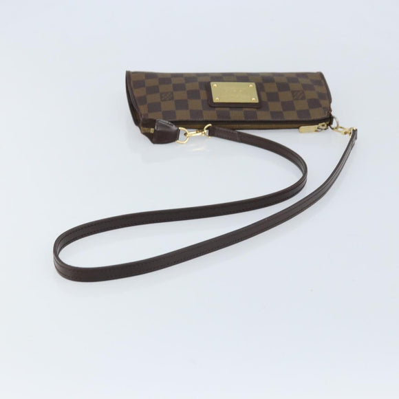 LOUIS VUITTON Damier Ebene Eva Shoulder Bag N55213 LV Auth AMZ513