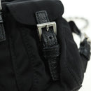 PRADA Chain Shoulder Bag Nylon Black Silver Auth AMZ520M-9