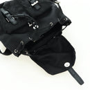PRADA Chain Shoulder Bag Nylon Black Silver Auth AMZ520M-10