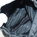 PRADA Chain Shoulder Bag Nylon Black Silver Auth AMZ520M-11