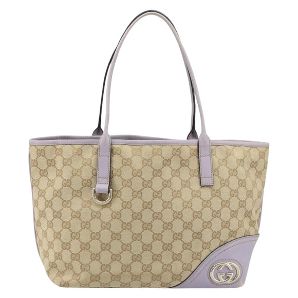 GUCCI GG Canvas Abbey Tote Bag Beige Gold 169946 Auth AMZ523A
