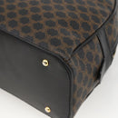 CELINE Macadam Canvas Hand Bag PVC Leather Black Gold Auth AMZ525A-10