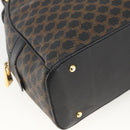CELINE Macadam Canvas Hand Bag PVC Leather Black Gold Auth AMZ525A-11