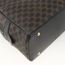 CELINE Macadam Canvas Hand Bag PVC Leather Black Gold Auth AMZ525A-13