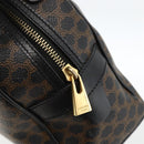 CELINE Macadam Canvas Hand Bag PVC Leather Black Gold Auth AMZ525A-14