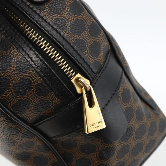 CELINE Macadam Canvas Handtasche PVC-Leder Schwarz Gold Authentisch AMZ525A