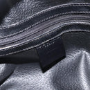 CELINE Macadam Canvas Hand Bag PVC Leather Black Gold Auth AMZ525A-15