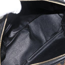 CELINE Macadam Canvas Hand Bag PVC Leather Black Gold Auth AMZ525A-16