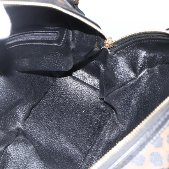 CELINE Macadam Canvas Handtasche PVC-Leder Schwarz Gold Authentisch AMZ525A