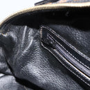 CELINE Macadam Canvas Hand Bag PVC Leather Black Gold Auth AMZ525A-19