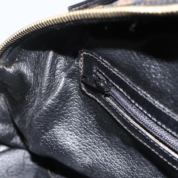 CELINE Macadam Canvas Handtasche PVC-Leder Schwarz Gold Authentisch AMZ525A