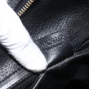 CELINE Macadam Canvas Hand Bag PVC Leather Black Gold Auth AMZ525A-21