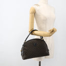 CELINE Macadam Canvas Hand Bag PVC Leather Black Gold Auth AMZ525A-22